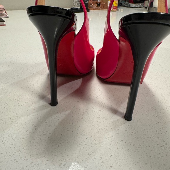 Christian Louboutin very prive hot pink slingback pumps, size 39 - Picture 4 of 6